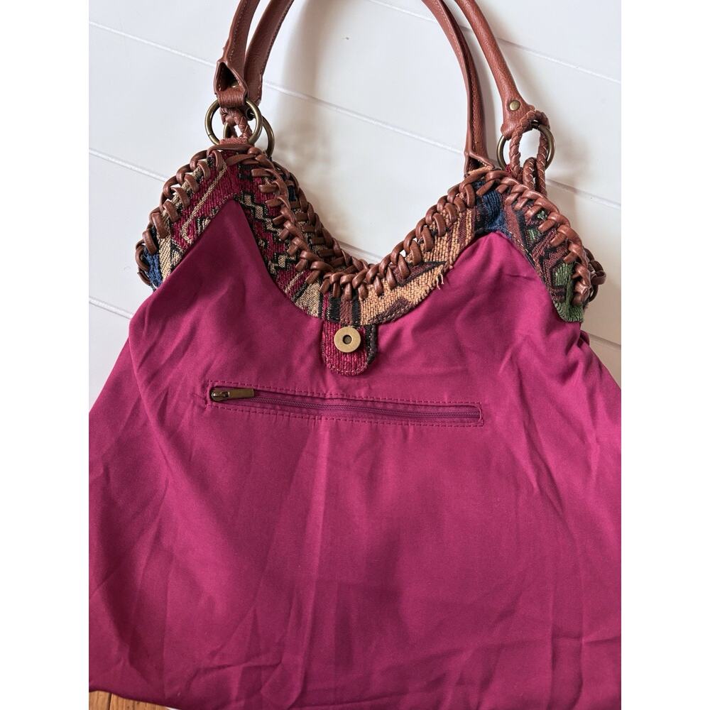 Southwestern Tapestry Hobo Bag Woven Fringe Boho Aztec Slouchy Handbag Purse - Picture 12 of 16